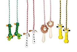 goki- Pure-Corda per Saltare con Manici in Legno, Colore Misto, 4013594639583