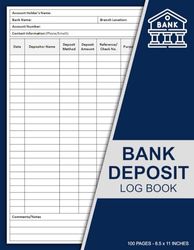 Bank Deposit Log Book: Banking Logbook to Track and Record Deposits Details | Bank Account Tracker