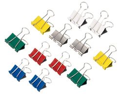 Maul Original Mauly Klemmer 16 mm, foldback clamp, clamping width 5 mm, 2141699, box of 12 pieces, assorted colors