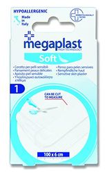 Cerotto striscia garza neutra antiaderente in TNT bianco da 100 x 6cm, fascia medicazione ritagliabile microperforata traspirante anallergica, banda per medicazione ferite adatta a pelli sensibili