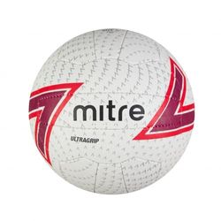 Mitre Ultragrip Netball, All Conditions Ball, Popular Style, Durable Design, White, Ball