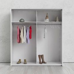 Dmora Wardrobe Structure, White, 182.4 x 200.4 x 59 cm