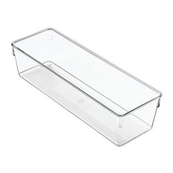 iDesign Linus Lådlåda för skåp eller toalettbord, 30,5 x 10,2 x 7,6 cm, förvaringslåda av plast, transparent