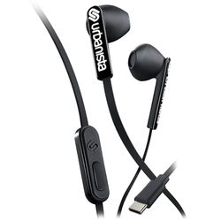 Urbanista Wired Earbuds, Tangle Free USB C Earphones Wired Call-Handling with Microphone, USB Type C Headphones Wired Stereo Input, Button Input with Voice Assistant, San Francisco, Black