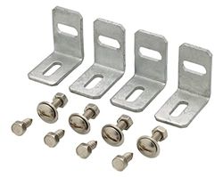 Alberts 535902 - Kit de fijación para valla de valla de acero, color plateado