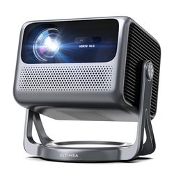 ULTIMEA Proiettore con Dolby Audio, Supporto 4K, Proiettore Portatile per Android TV 11.0, Proiettore con Design Libero da Cavalletto con Gimbal 90°, 600 ANSI Lumen, Bluetooth, Nova C40