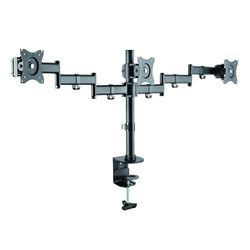 Soporte Monitor - Soporte de Mesa para monitores de 13 a 27 Pulgadas, con 3 Brazos Ajustables y Sistema de gestión de Cables, Material Resistente.