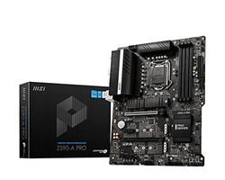 MSI Z590-A PRO moederbord ATX - Ondersteunt Intel Core 11e generatie processors, LGA 1200-12 Duet Rail 55A VRM, DDR4 Boost (5333MHz OC), PCIe 4.0 x16, 3 x M.2 Gen4/3 x4, 4K/60Hz HDMI, 2.5G LAN