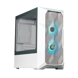 Cooler Master TD300 Case PC Mesh White -Mini-Tower,Elevato Flusso d'Aria, 2x120mm Ventole ARGB,Supporto MB Micro-ATX e Mini-ITX, Pannello Laterale in Vetro Temperato, Hub ARGB/PWM