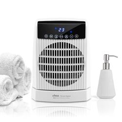 Ufesa Persei Digitale ventilatorkachel, 2.000 W, IP21 voor badkamer, 3 warmte-/koudstanden, oscillerende sokkel, regelbare thermostaat, 24-uurs timer, led-display, oververhittingsbeveiliging en A