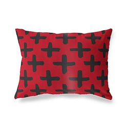BonaMaison Fundas para Cojínes, Negro Rojo Funda de Almohada para Sofá Coche Silla Oficina Cama Decorativa Moderna Decoración del Hogar, 45x60 Cm - Diseñado y Fabricado en Turquía
