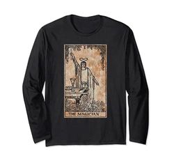 The Magician Vintage Tarot Card, Magic, Occult, Supernatural Long Sleeve T-Shirt