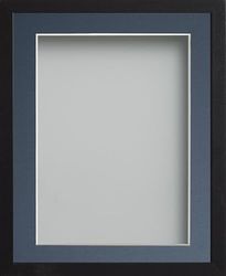 Frame Company Webber Black with Blue Mount, 16x12 for 12x8 inch