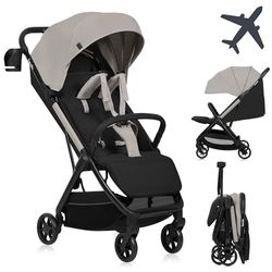 LIONELO Julie Air wandelwagen voor kinderen tot 22 kg, vanaf 6 mnd tot 4 jr, geschikt voor vliegtuig, 360° draaibare wielen, vering, in één hand opvouwbaar, verstelbare rugleuning, kap met UPF 50+