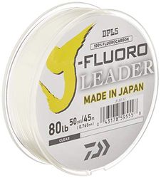 Daiwa J-Fluoro Líder de fluorocarbono - 80 Libras - 50 Yardas, Transparente