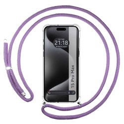 Przezroczysty pokrowiec na telefon iPhone 15 Pro MAX (6.7) z fioletowym Cordon