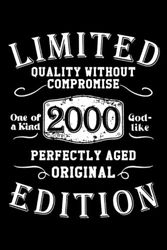 Limited Geburtstag Edition 2000 Geboren Jahr Jahrgang Vintage Grunge: NOTIZBUCH - Lustiges Herzlinie Geburtstags Geschenk, Vintage Retro Geschenkidee ... Notiz, Sketch, Planer, Geburtstag, Jahrgang