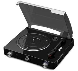 GPO Stylo Piano Black Tourne-Disque 3 Vitesses avec Haut-parleurs intégrés – Noir