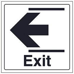 Vsafety "Exit/Slide gauche" Sign, SQUARE, (lot de 3), 150 mm x 150 mm, 3