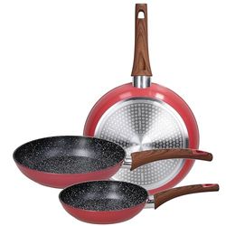 Tognana, Rose Salt, Lot de 3 poêles 20/24/28 cm, aluminium, rose
