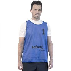 Softee Equipment Set di 5 pettorine Softee numerate dal 16 al 20 Gilet, Blu, Taglia Unica Unisex-Adulto