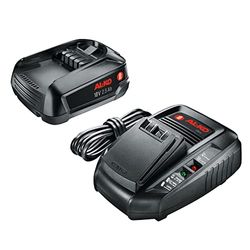 AL-KO Bosch Home and Garden - Juego de batería de 18 V Compatible con el hogar y el jardín, Incluye 1 batería de Iones de Litio B50 Li (18 V/2,5 Ah) y 1 Cargador C50 Li