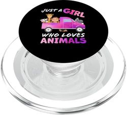 Cute Just A Girl Who Loves Animals Mujeres y Niñas PopSockets PopGrip para MagSafe
