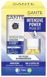 SANTE Naturkosmetik Intensive Repair Hand Care Set, Hand Cream with Shea Butter & Macadamia Oil + Nail & Cuticle Nail Oil with 7 Organic Oils, Intensive Care for Stressed Hands, 1 Set (75 ml & 15 ml)