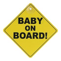 Carkids Schild Baby on board | Abnehmbare Kinder-Sicherheits-Warnung mit Saugnäpf