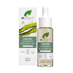Dr Organic Ageless Overnight Recovery Oil with Organic Seaweed, Moisturising, Fine Lines, Wrinkles, Natural, Vegan, Cruelty-Free, Paraben & SLS-Free, Recycled& Recyclable, Certified Organic, 30ml