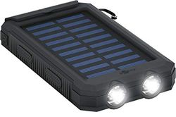 Goobay 49216 utomhus powerbank 8,0 (8 000 mAh), för utomhusäventyr tack vare robust design, solpanel och ficklampsfunktion