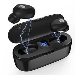 LStiaq Cuffie Bluetooth in-ear, senza fili, HiFi, suono stereo, IPX5, impermeabili, senza fili, controllo touch, Bluetooth 5.1, microfono integrato, per smartphone