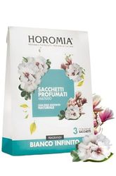 HOROMIA Sacs parfumés pour placard vêtements et tiroirs – Parfum intense et durable jusqu'à 12 semaines – 3 sacs blanc infini