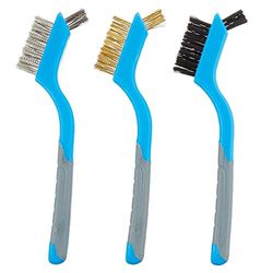 Silverline 617623 Jeu de 3 mini-brosses métalliques assorties