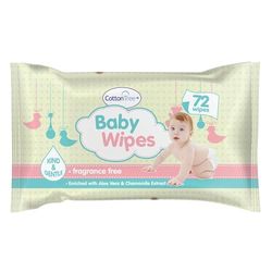 Cotton Tree Essential Baby Wipes, 72Pk