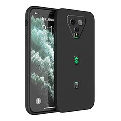 Hoes compatibel met Xiaomi Black Shark 2 Pro, ultradun TPU zacht frame, hoes, camerabescherming en schermbescherming, anti-vingerafdruk, volledige bescherming, stootvast, zachte telefoonhoes, zwart