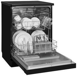 Exquisit® Lavavajillas 60cm, 12 Servicios, Color Negro, Clase D, Apertura Automática de Puerta, Función Secado Extra, Display Digital, Inicio Diferido 24h, Programa Rápido, Medidas (84,5x59,8x60,0cm)