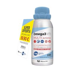 Marco Viti Omega3 Viti Multi Azione 240 Perle Softgel – Alta Concentrazione EPA 375 mg e DHA 250 mg, Integratore per Cuore, Cervello e Vista, Senza Glutine