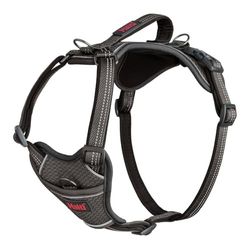 Harnais pour Chien HALTI Anatomy avec poignée - Offre à Votre Chien Une liberté de Mouvement pour Une Promenade Confortable. 3 Points d’Attache, Réglable et Réfléchissante (Taille L, Gris)