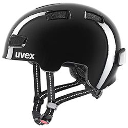 uvex hlmt 4 reflexx - lichte fietshelm voor kinderen - individueel passysteem - incl. led-licht - black - 51-55 cm