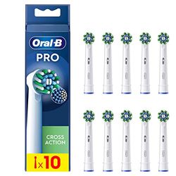 Oral-B Pro CrossAction Recambios para Cepillo de Dientes Eléctrico, Pack de 10 Cabezales, Blanco - Originales