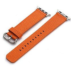 SUPERIXO Vintage leren bandjes, compatibel met Apple Watch 42 mm, 44 mm, 45 mm, vervangende band, smartwatch-armband, oranje