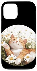 Summer Daisies with Meadow and Cat Costume Case for iPhone 12/12 Pro