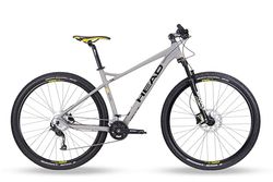 HEAD X-Rubi 1.0 Bicicleta de montaña, Adultos Unisex, Gris Mate/Amarillo, 56