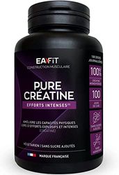 EAFIT - Pure Créatine - Améliore les Capacités Physiques - 3g de Creatine Monohydrate par Shaker - Efforts Intenses, Prise de Muscle - Anti-Dopage, Sans Sucre & Sans Aspartame - 300g Poudre