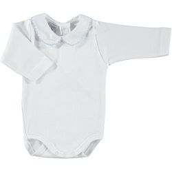 BABIDU C.Polo Pique Body, Bianco (Celeste), 18 Months Neonati