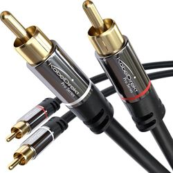KabelDirekt – RCA audio kabel – 5m – (Coax kabel geschikt voor versterkers, stereo-installaties, HiFi-systemen & andere toestellen met RCA/Cinch aansluitpunt, 2 naar 2)