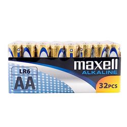 Maxell LR6 AA Mignon Alkaline Batterijen, 32 Stuks