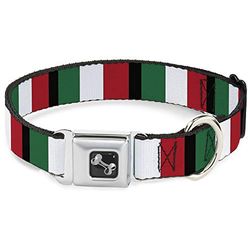 Buckle Down Italie Drapeaux Collier de Chien en Forme d'os, Medium/11–43,2 cm