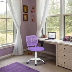 FurnitureR Teenage Office Chair, Height Adjustable Armless Task Chair, Colourful Study Chair for Home and Office, Computer Chair, Ergonomic & Swivel Office Chair, 40.5 x 44 x 87cm, Purple